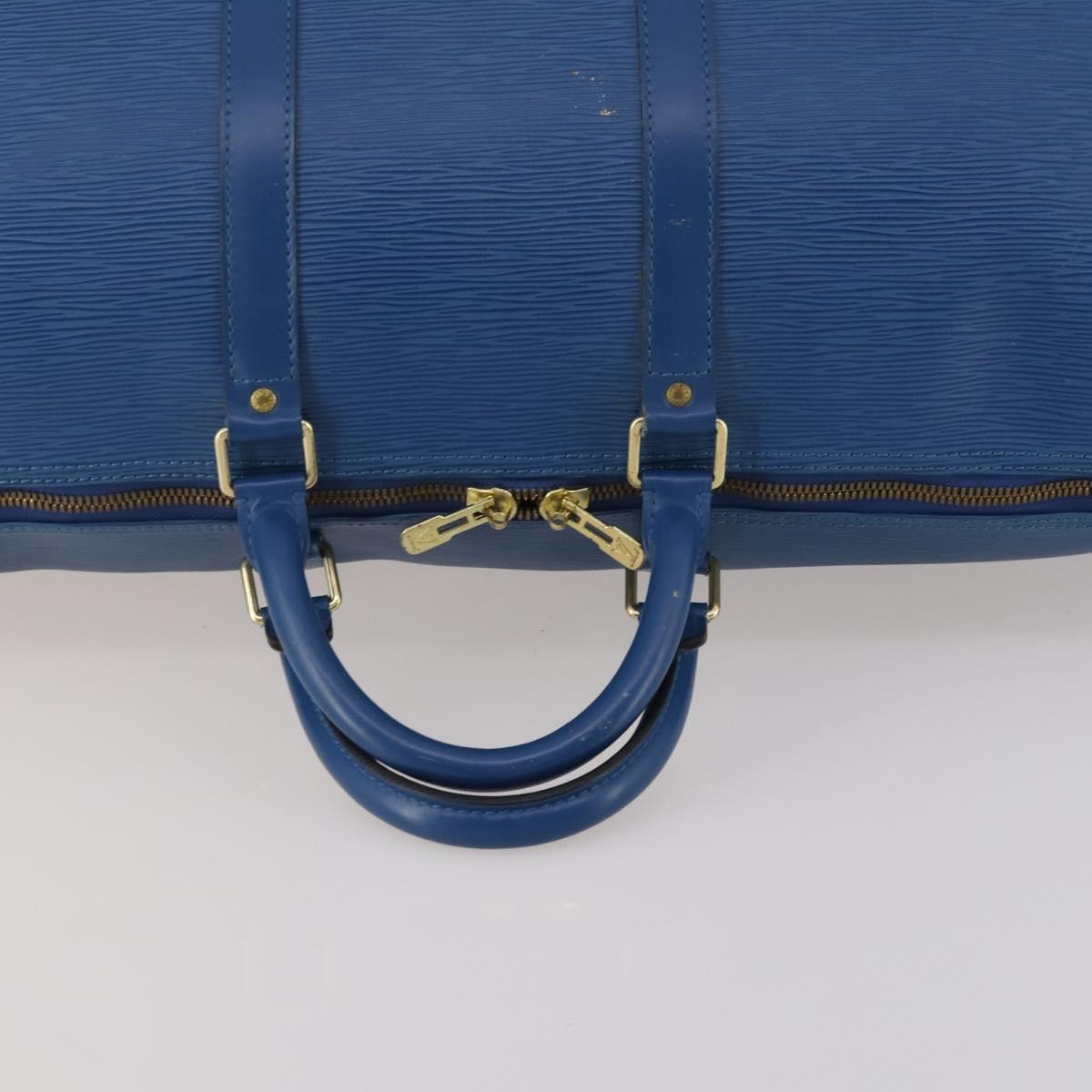 LOUIS VUITTON Epi Keepall 55 Boston Bag Toledo Blue M42955 LV Auth 182624