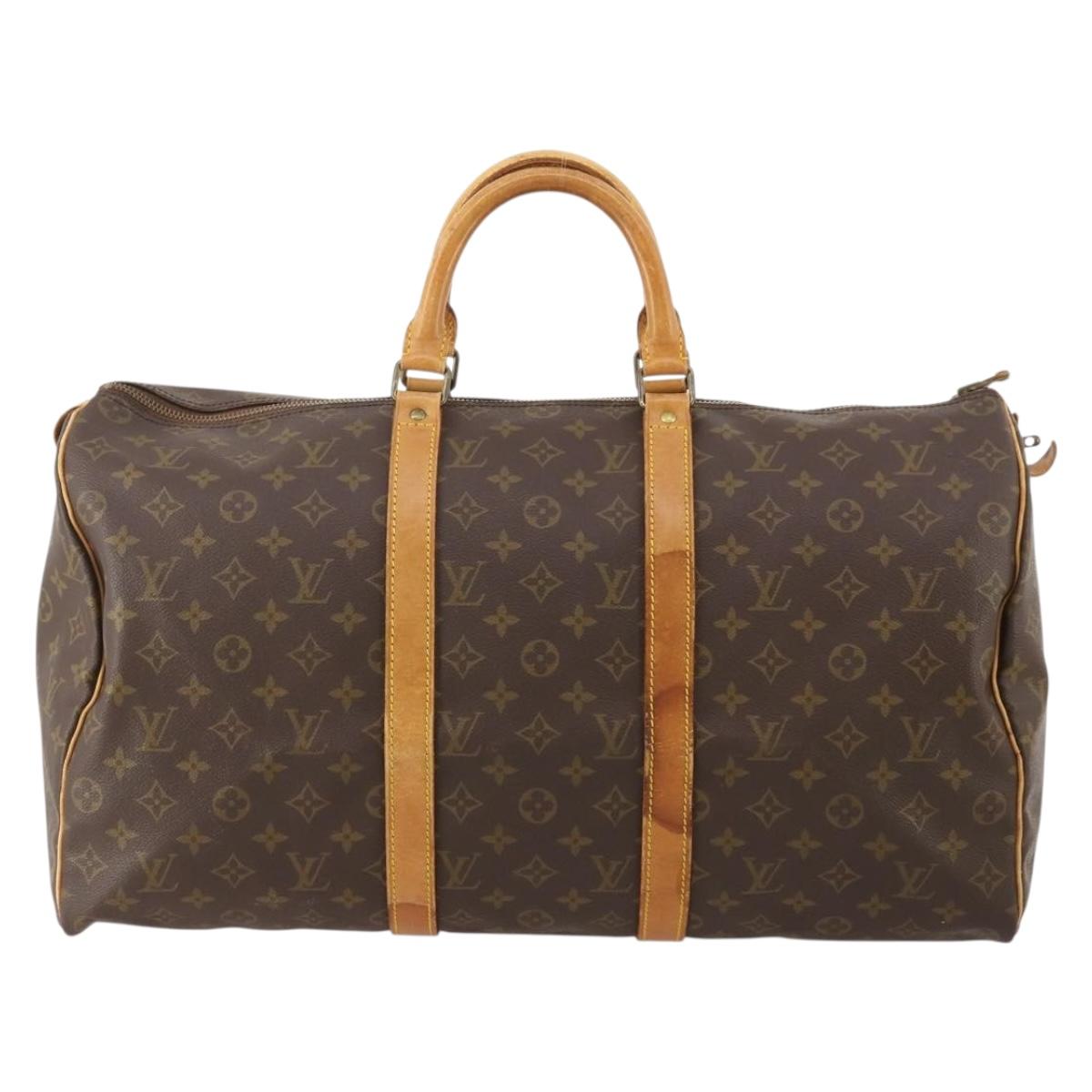 LOUIS VUITTON Monogram Keepall 50 Boston Bag M41426 LV Auth 182626