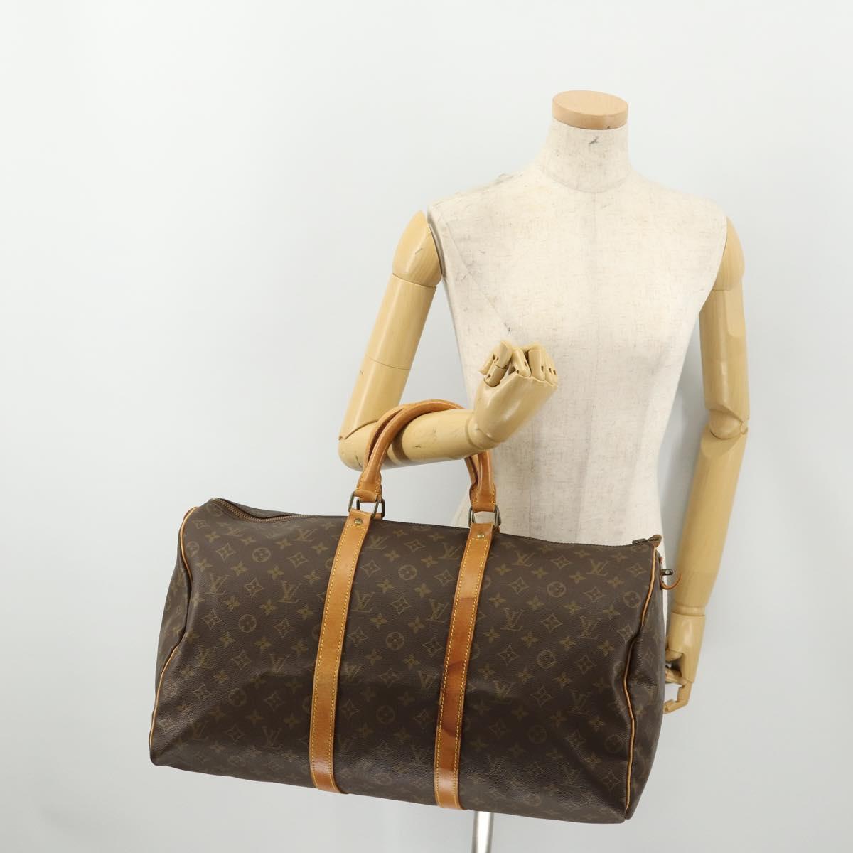 LOUIS VUITTON Monogram Keepall 50 Boston Bag M41426 LV Auth 182626