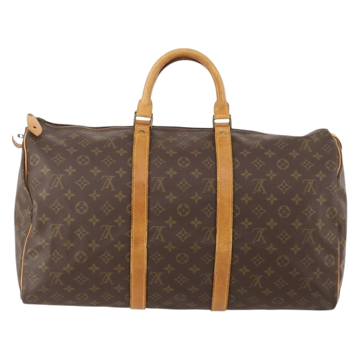 LOUIS VUITTON Monogram Keepall 50 Boston Bag M41426 LV Auth 182626