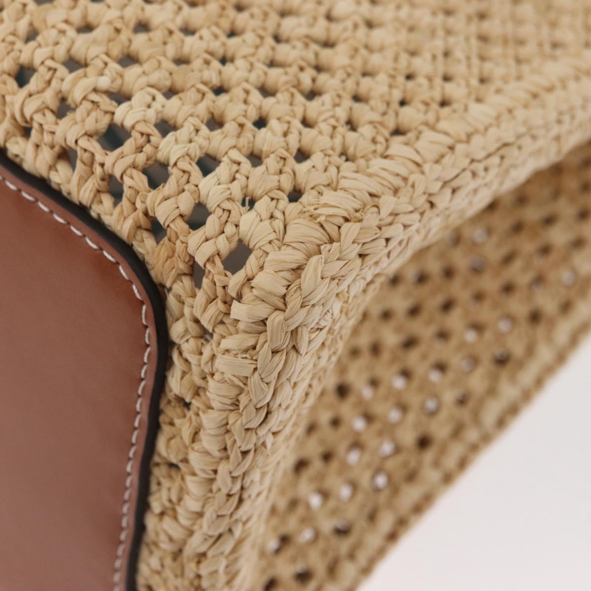 LOUIS VUITTON On the Go MM Tote Bag Raffia Okinawa Only Beige LV Auth 182627SAM