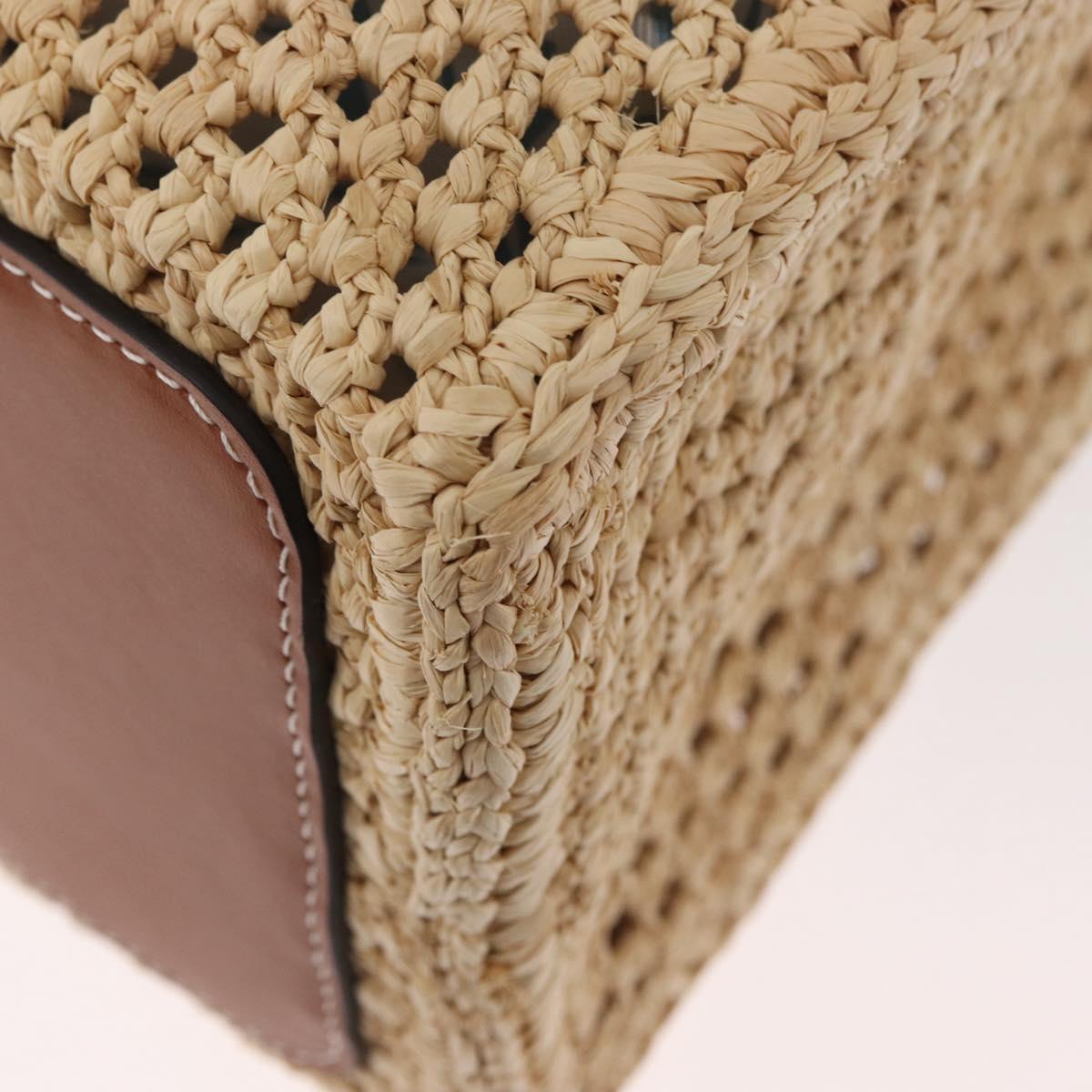 LOUIS VUITTON On the Go MM Tote Bag Raffia Okinawa Only Beige LV Auth 182627SAM