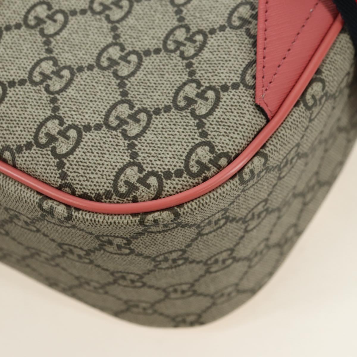 GUCCI GG Supreme Higuchi Yuko Sherry Line PVC Beige Silver 433578 Auth 182632SAV