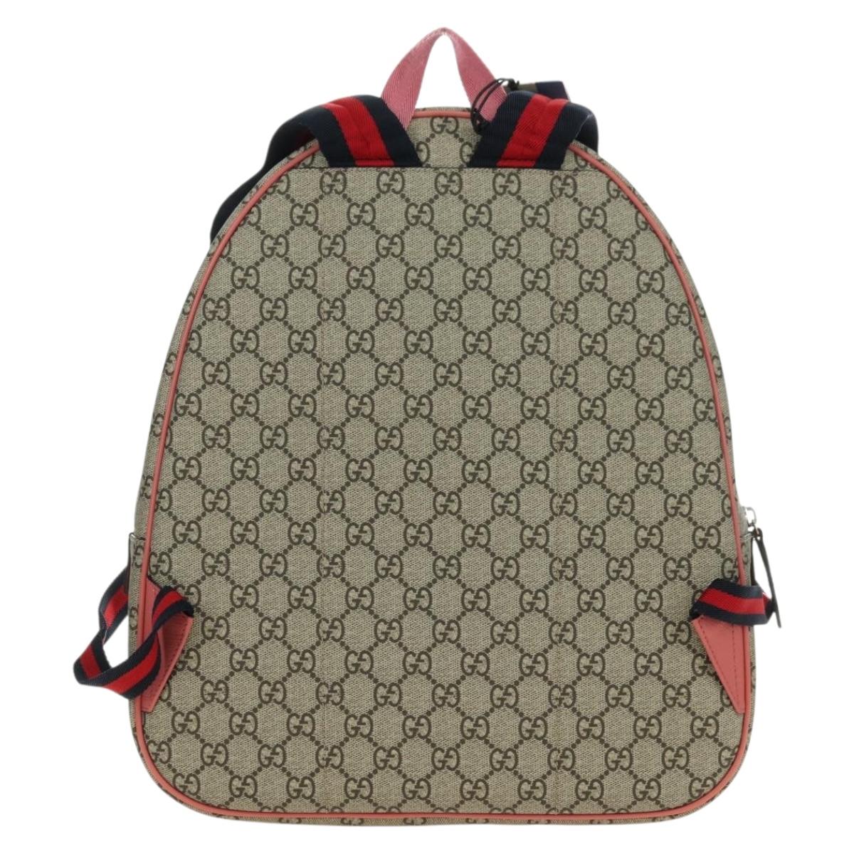 GUCCI GG Supreme Higuchi Yuko Sherry Line PVC Beige Silver 433578 Auth 182632SAV