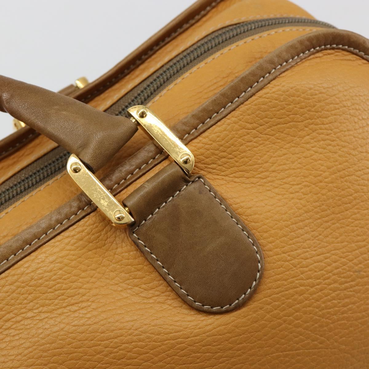 LOEWE Anagram Amazona 40 Hand Bag Leather Beige Gold Auth 182640