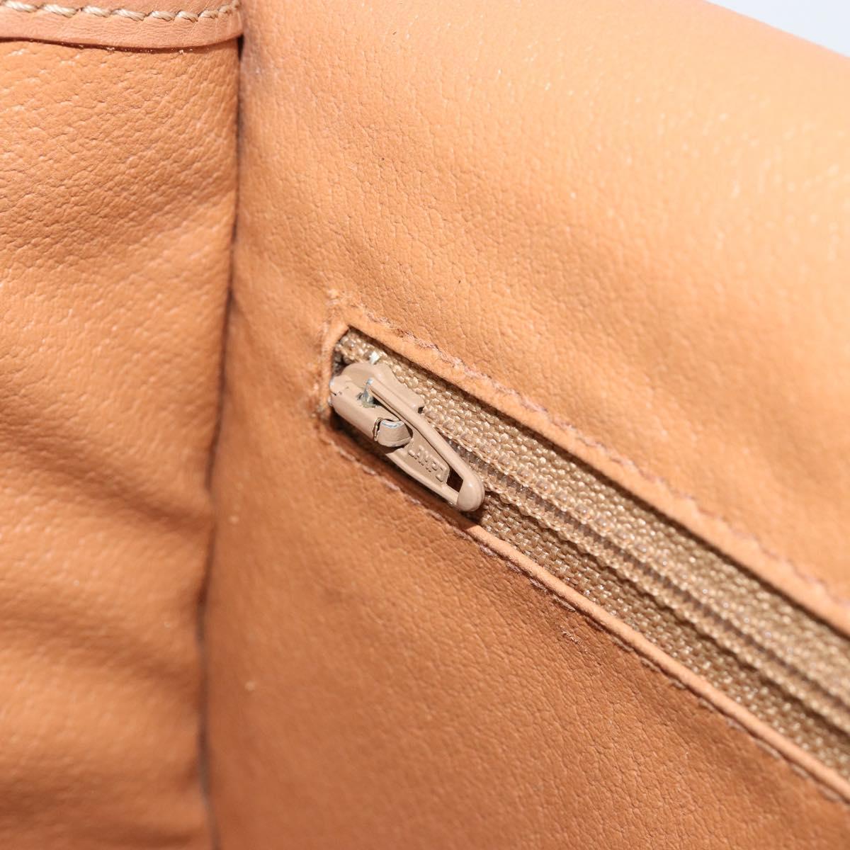 CELINE Macadam Canvas Shoulder Bag PVC Leather Brown Gold Auth 182644A