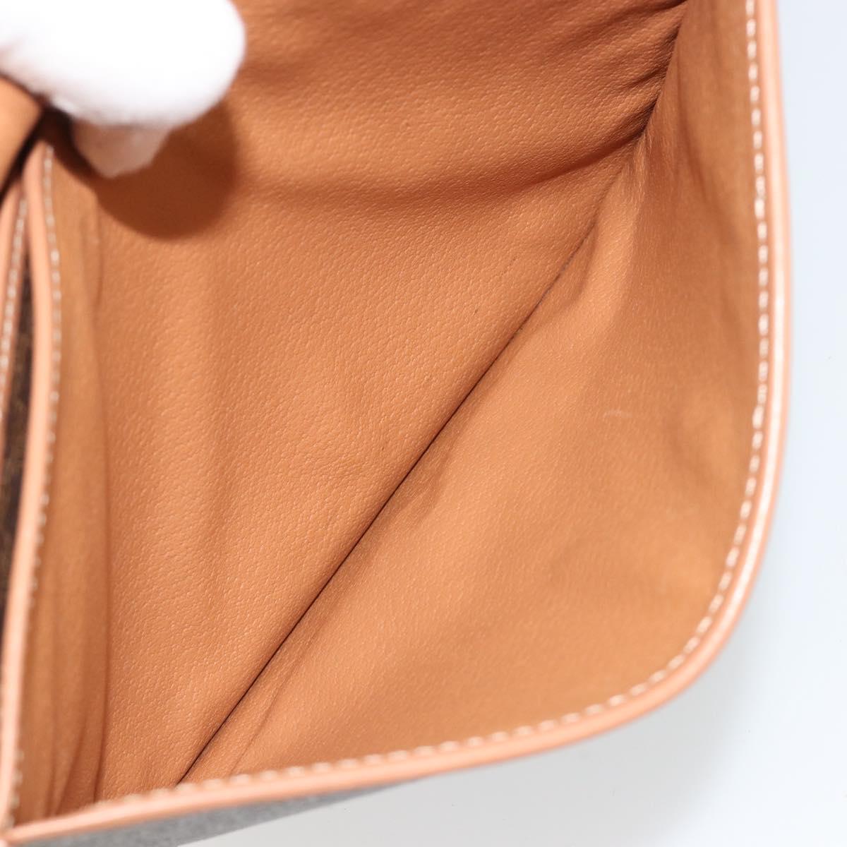 CELINE Macadam Canvas Shoulder Bag PVC Leather Brown Gold Auth 182644A