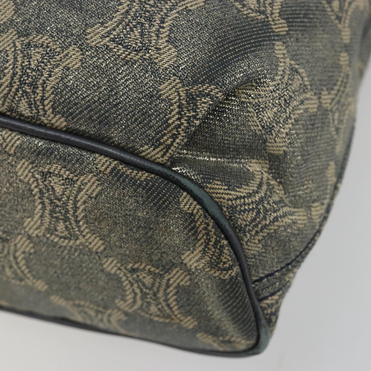 CELINE Paris Macadam Canvas Shoulder Bag Denim Gray Silver Auth 182647A