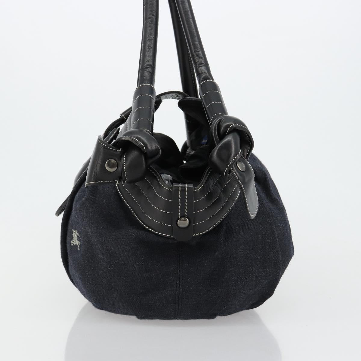 BURBERRY Blue Label Tote Bag Wool Gray Silver Auth 182657A