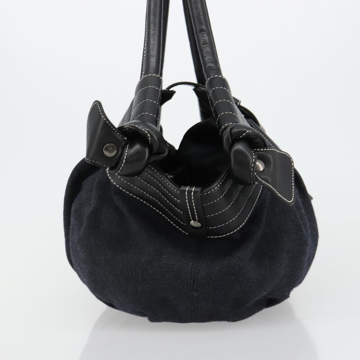 BURBERRY Blue Label Tote Bag Wool Gray Silver Auth 182657A