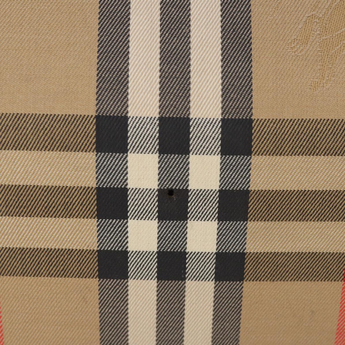 Burberrys Nova Check Boston Bag Canvas Beige Gold Auth 182661