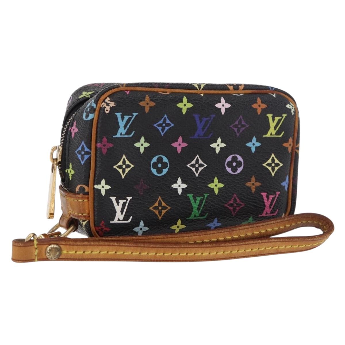 LOUIS VUITTON Monogram Multicolor Trousse Wapity Pouch Black M58034 Auth 182669A