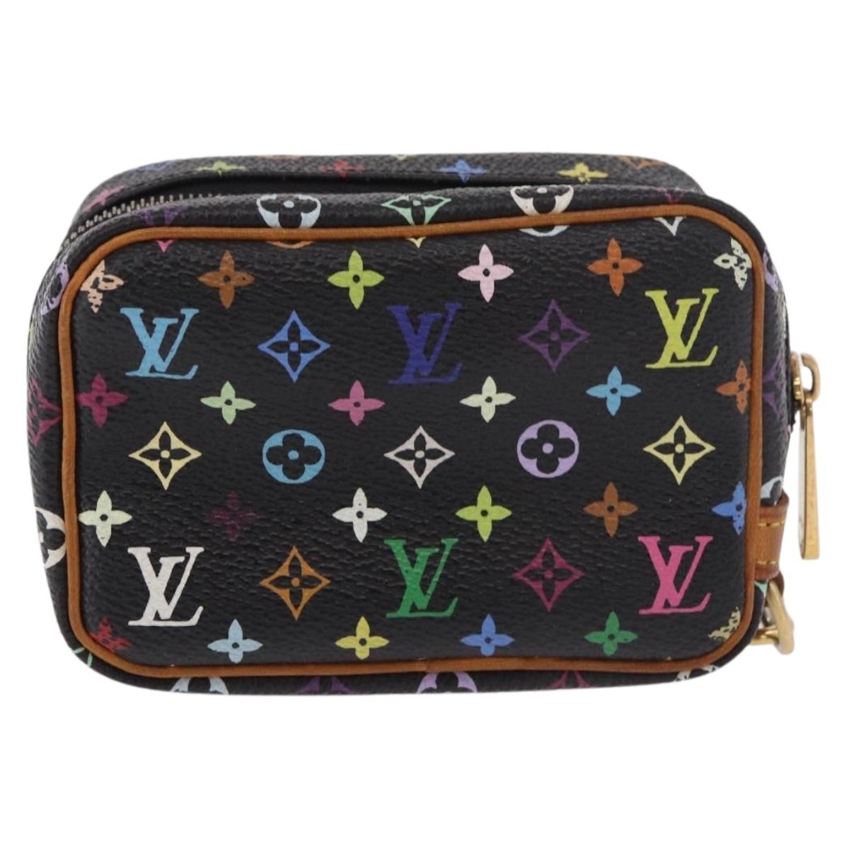 LOUIS VUITTON Monogram Multicolor Trousse Wapity Pouch Black M58034 Auth 182669A