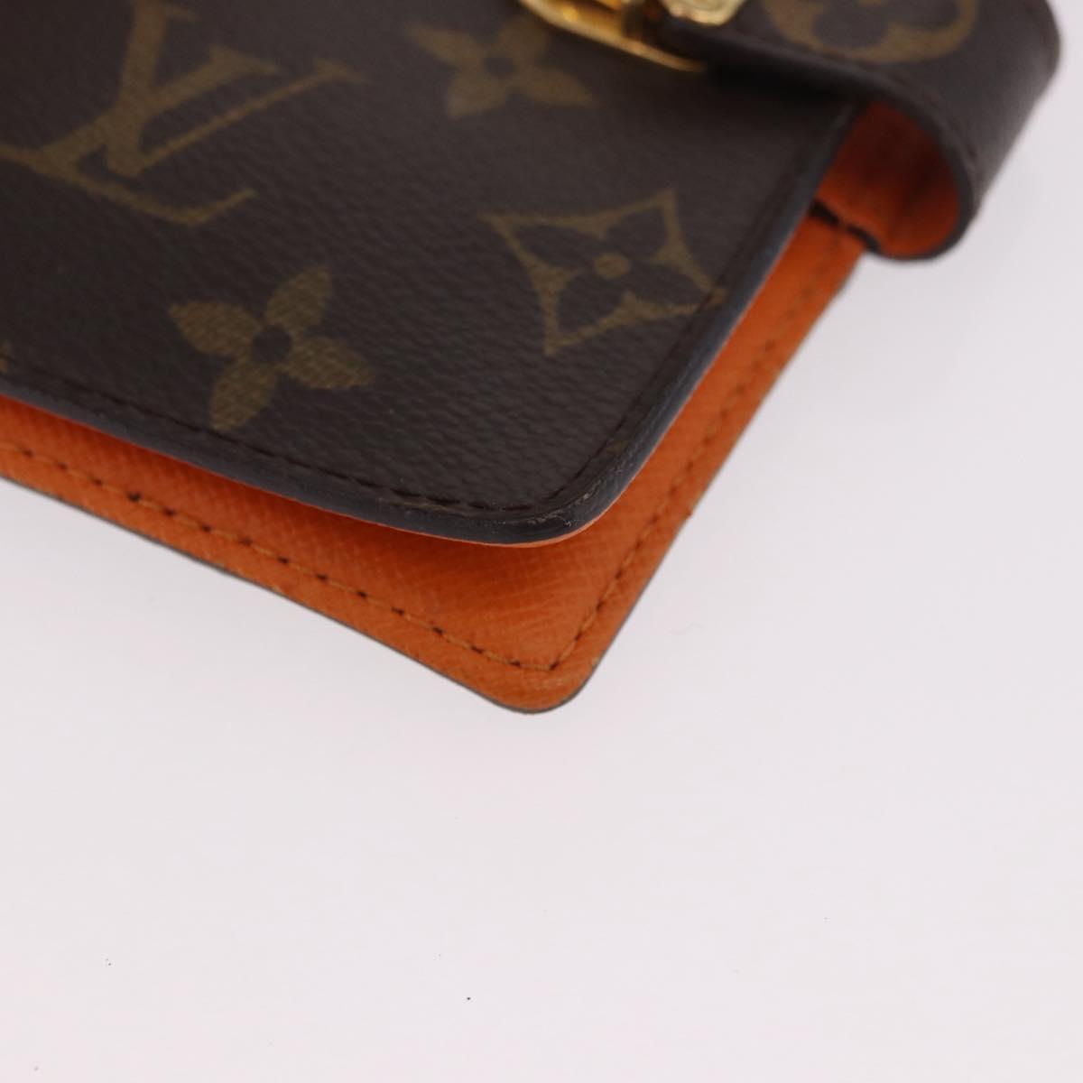 LOUIS VUITTON Monogram Agenda Koala PM Planner Cover Orange R21015 Auth 182674A
