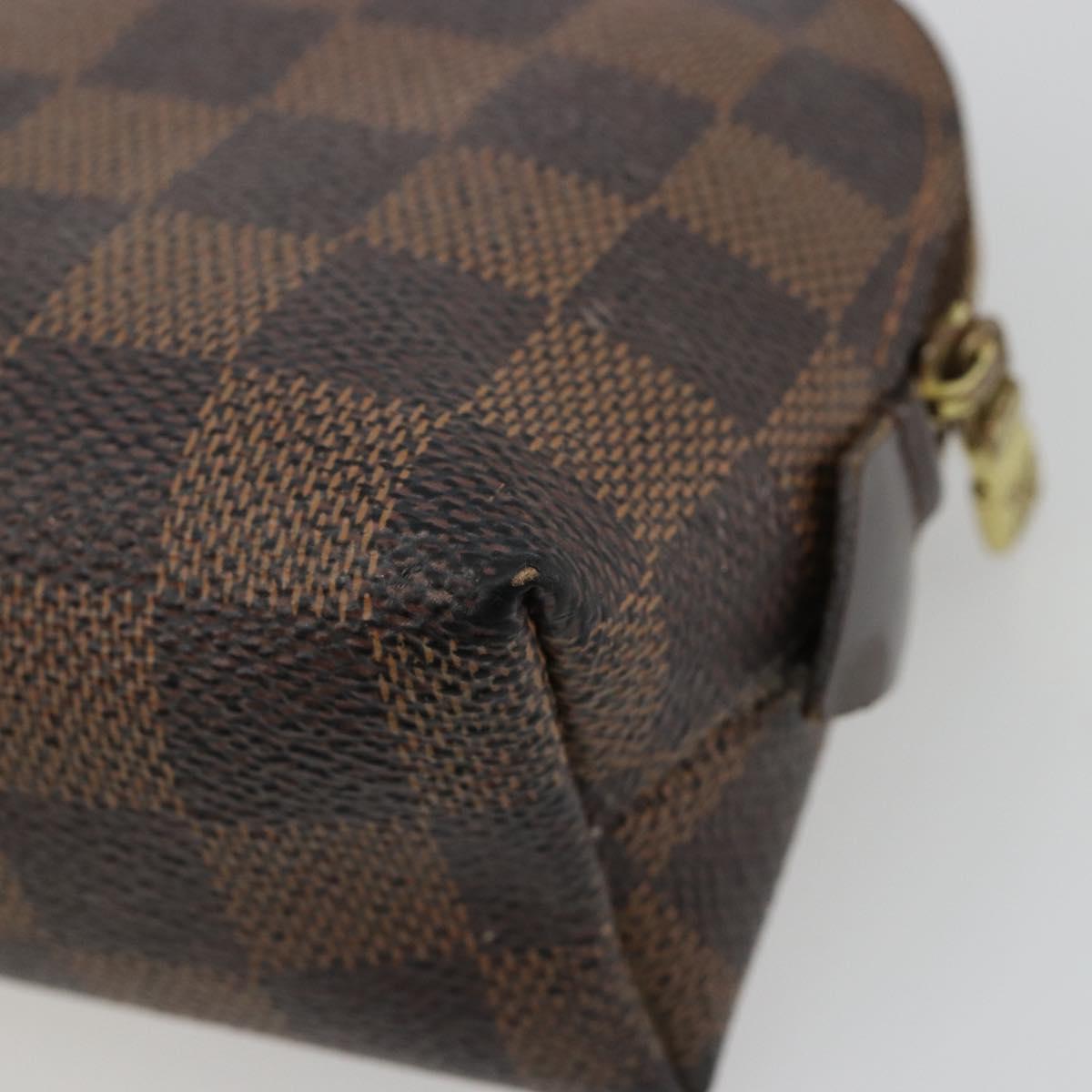 LOUIS VUITTON Damier Ebene Pochette Cosmetic PM Pouch N47516 LV Auth 182675