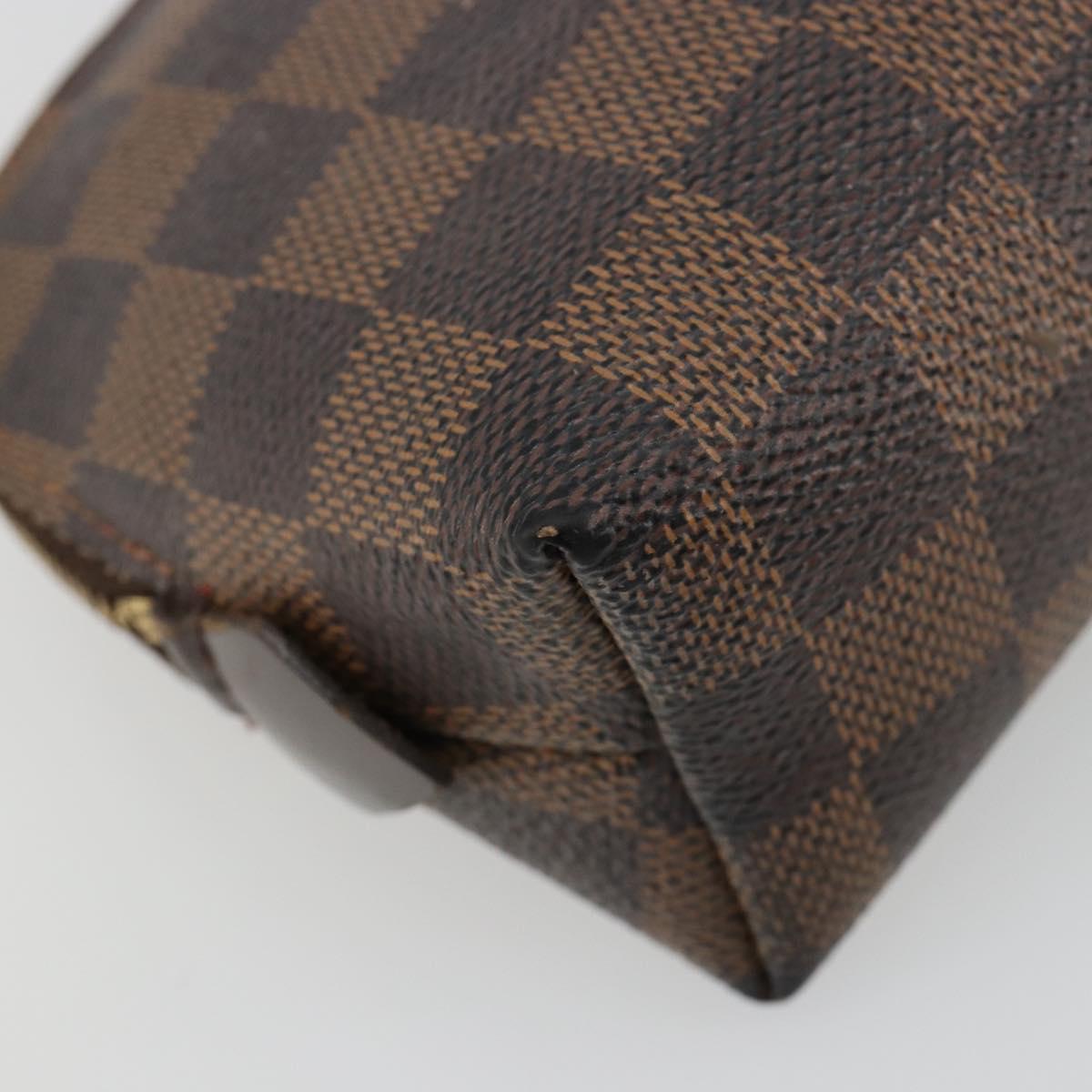 LOUIS VUITTON Damier Ebene Pochette Cosmetic PM Pouch N47516 LV Auth 182675