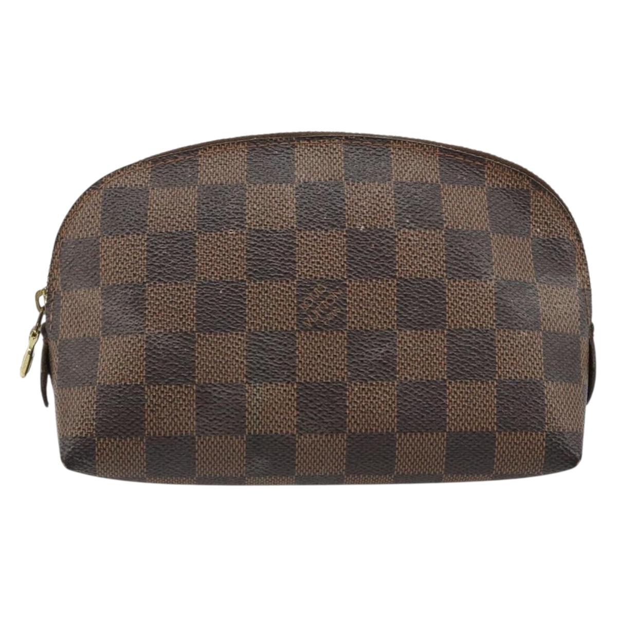 LOUIS VUITTON Damier Ebene Pochette Cosmetic PM Pouch N47516 LV Auth 182675