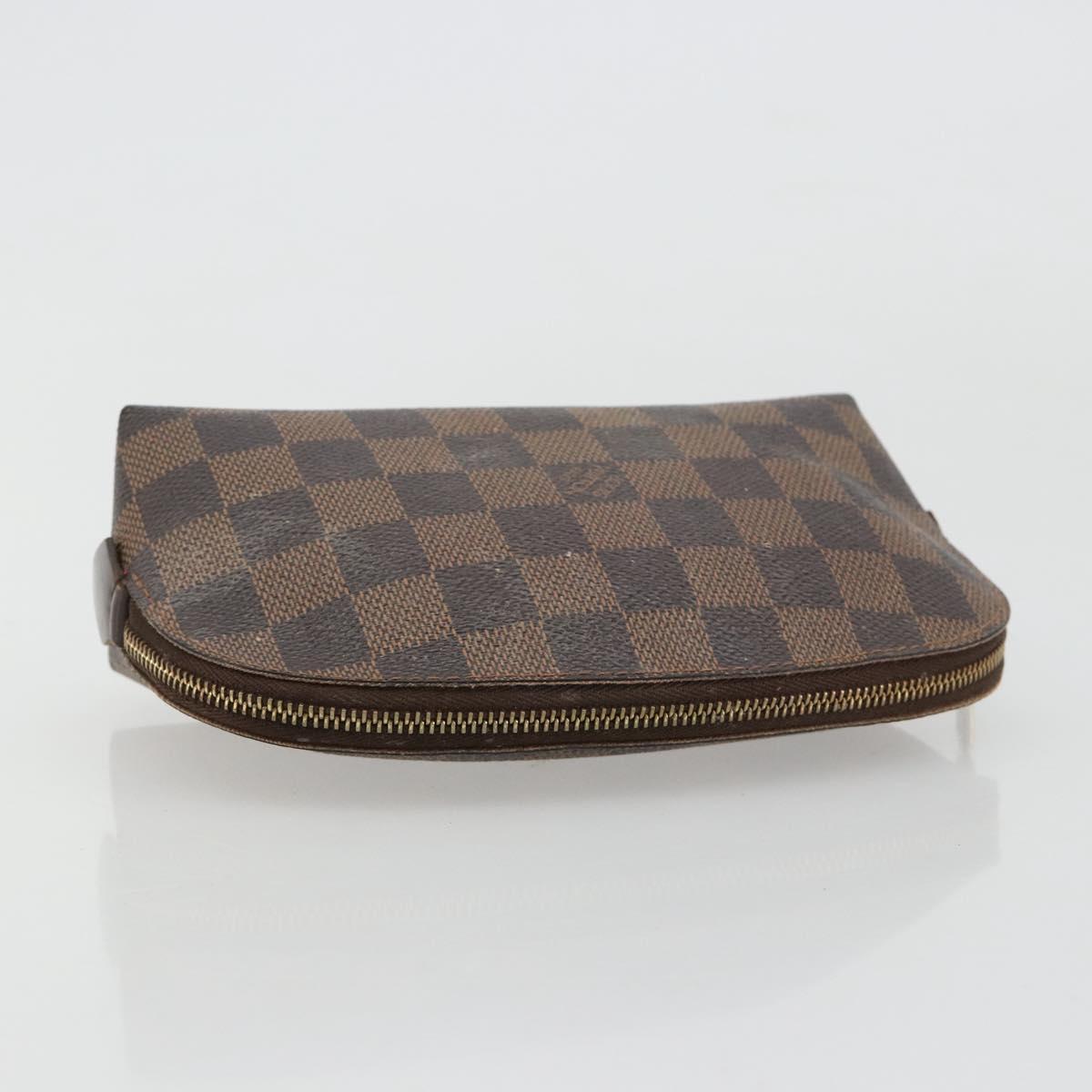 LOUIS VUITTON Damier Ebene Pochette Cosmetic PM Pouch N47516 LV Auth 182675