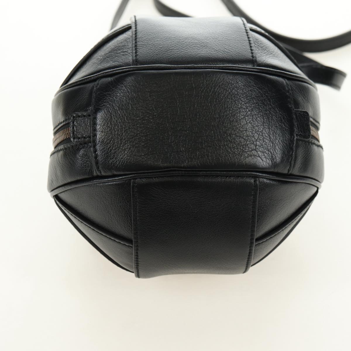 GUCCI Basketball Shape Hand Bag Leather 2way Black Gold 547855 Auth 182676SAM