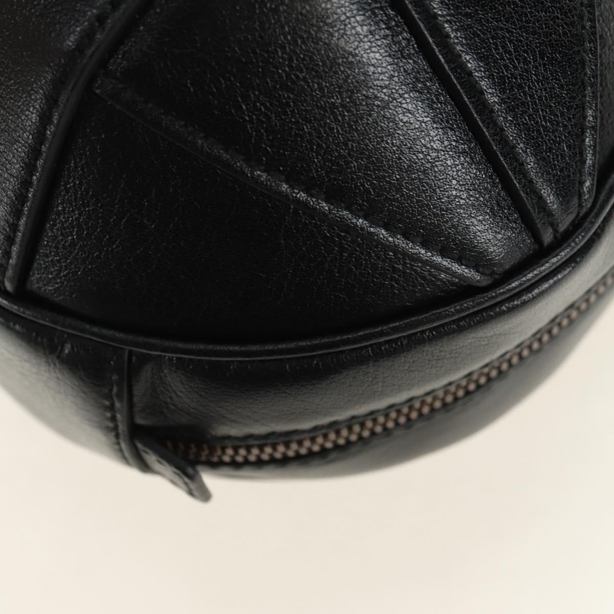 GUCCI Basketball Shape Hand Bag Leather 2way Black Gold 547855 Auth 182676SAM
