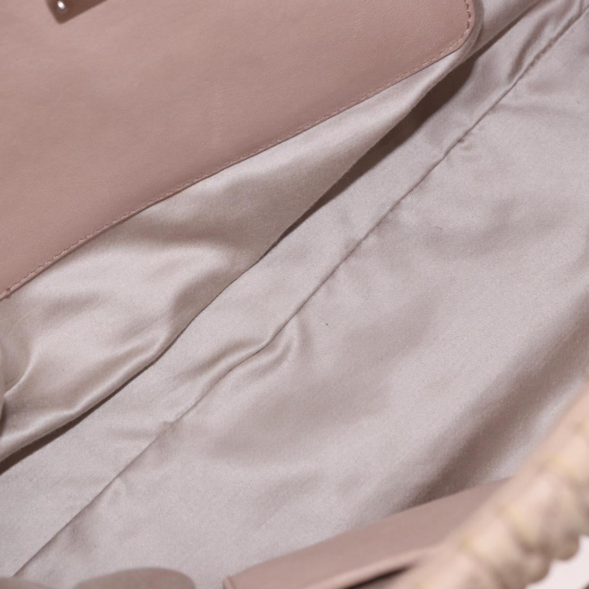 Miu Miu Matelasse Chain Hand Bag Leather 2way Pink Silver Auth 182680A