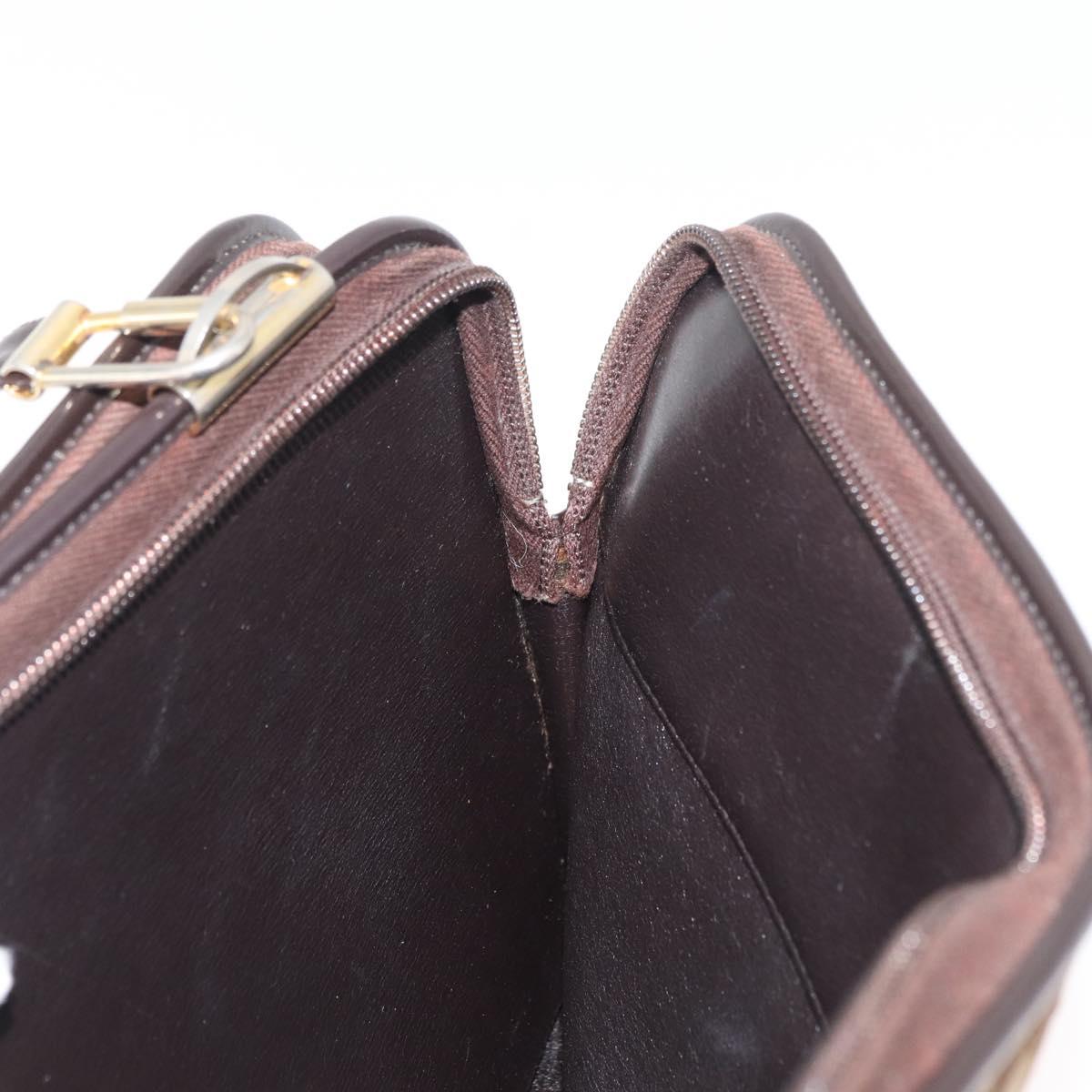 Christian Dior Trotter Canvas Shoulder Bag Beige Gold Auth 182688