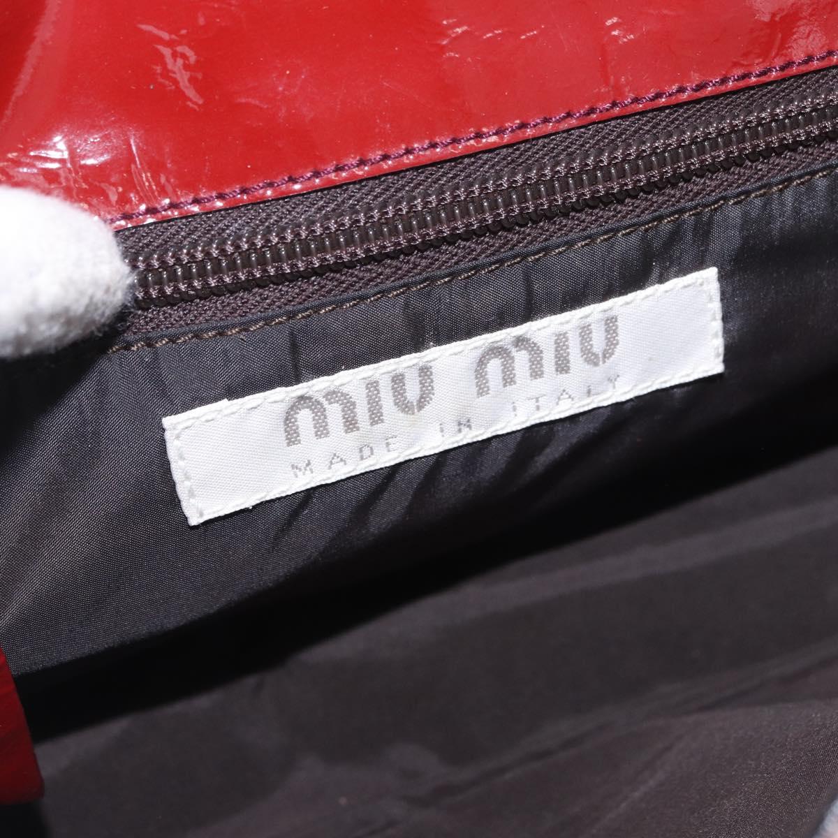 Miu Miu Shoulder Bag Leather Red Auth 182689