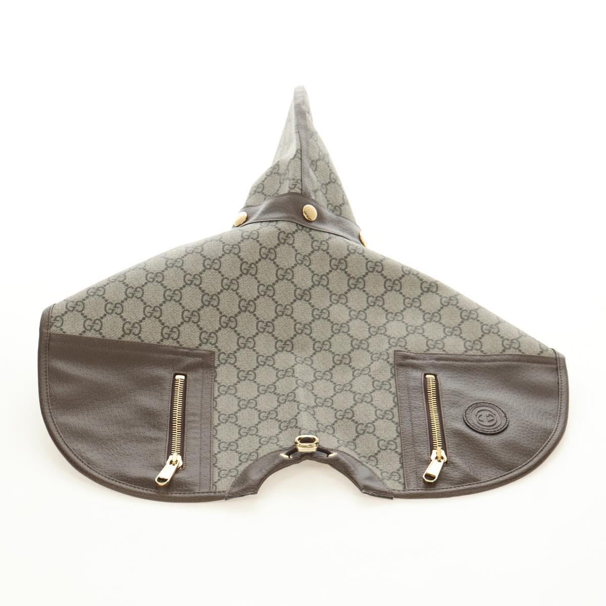 GUCCI GG Supreme Pet Harness Coat Set PVC Beige Gold 692963 Auth 182693V