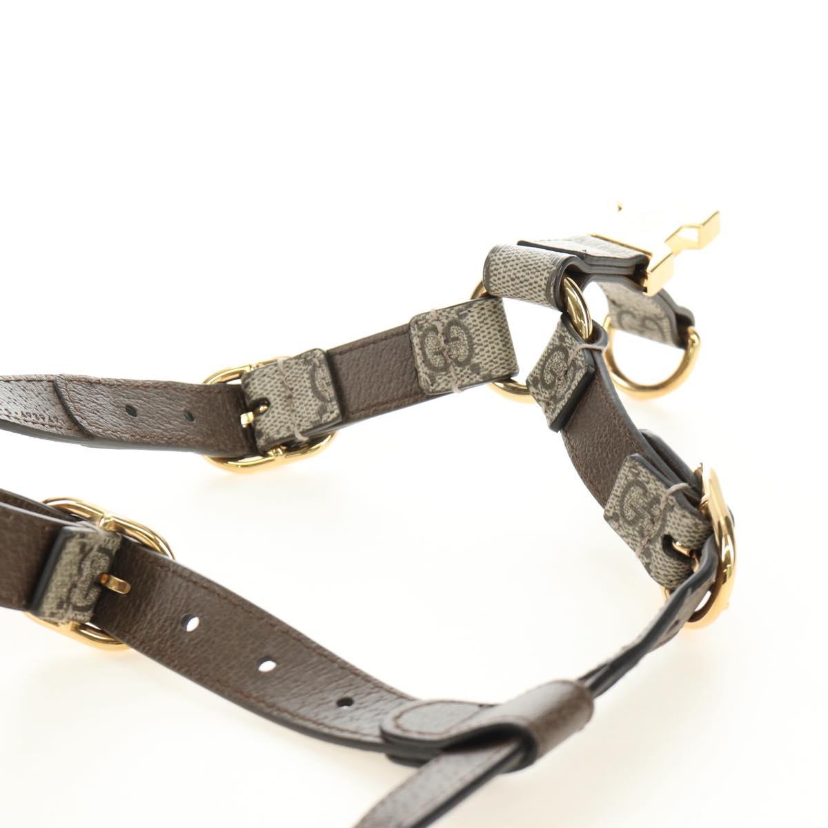 GUCCI GG Supreme Pet Harness Coat Set PVC Beige Gold 692963 Auth 182693V