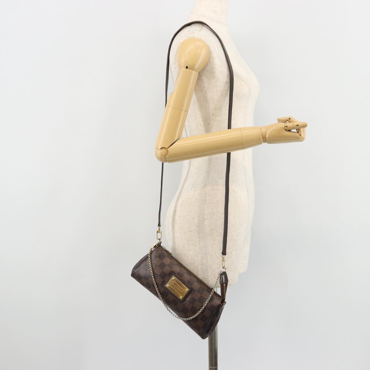 LOUIS VUITTON Damier Ebene Eva Shoulder Bag N55213 LV Auth 182694