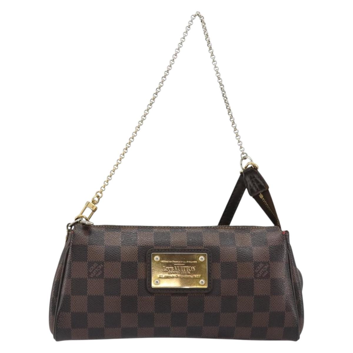 LOUIS VUITTON Damier Ebene Eva Shoulder Bag N55213 LV Auth 182694