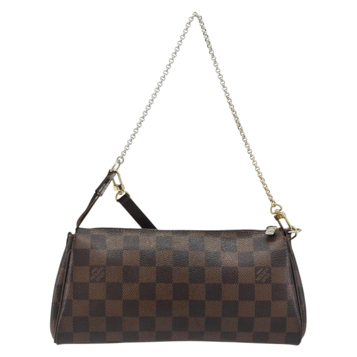 LOUIS VUITTON Damier Ebene Eva Shoulder Bag N55213 LV Auth 182694