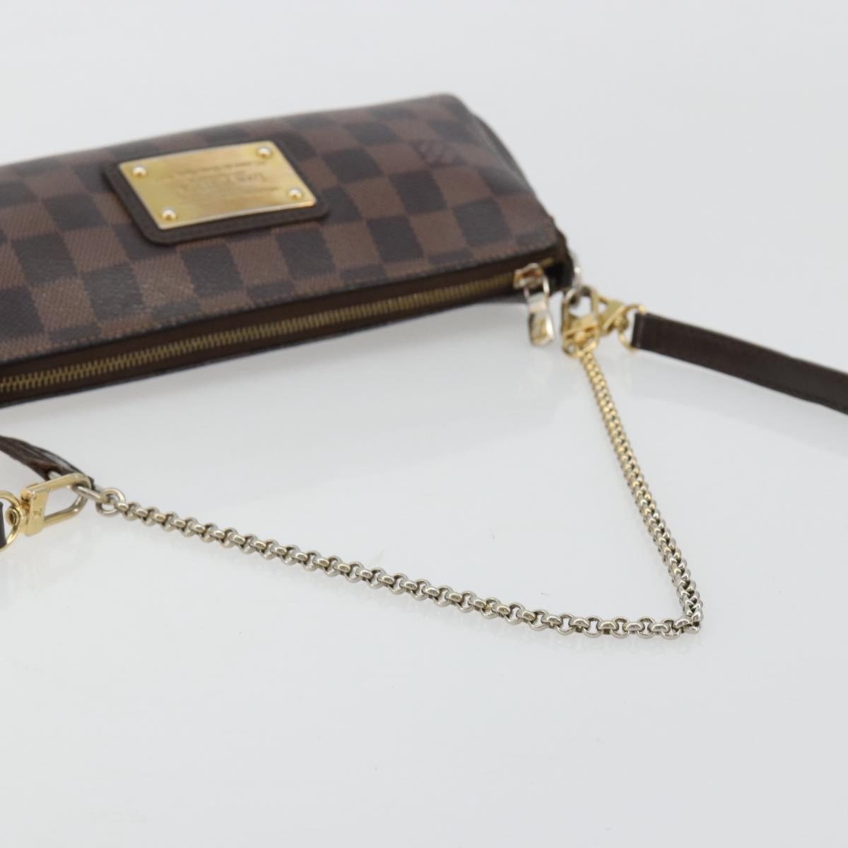 LOUIS VUITTON Damier Ebene Eva Shoulder Bag N55213 LV Auth 182694