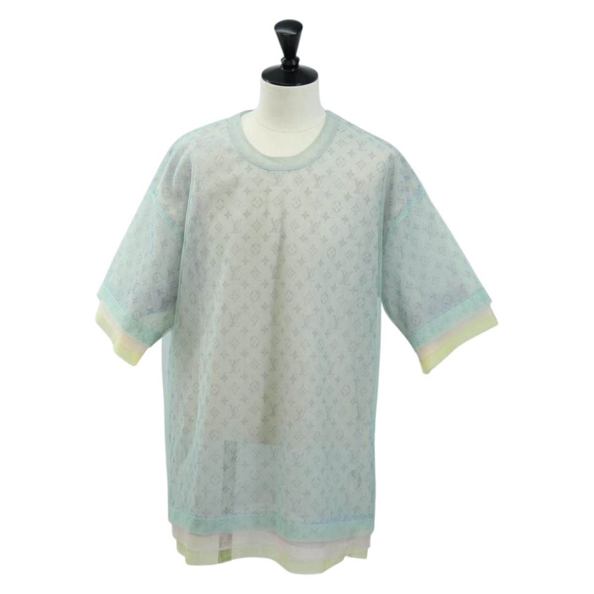 LOUIS VUITTON Tulle layered T-Shirt Nylon Multicolor RM201 LV Auth 182695M
