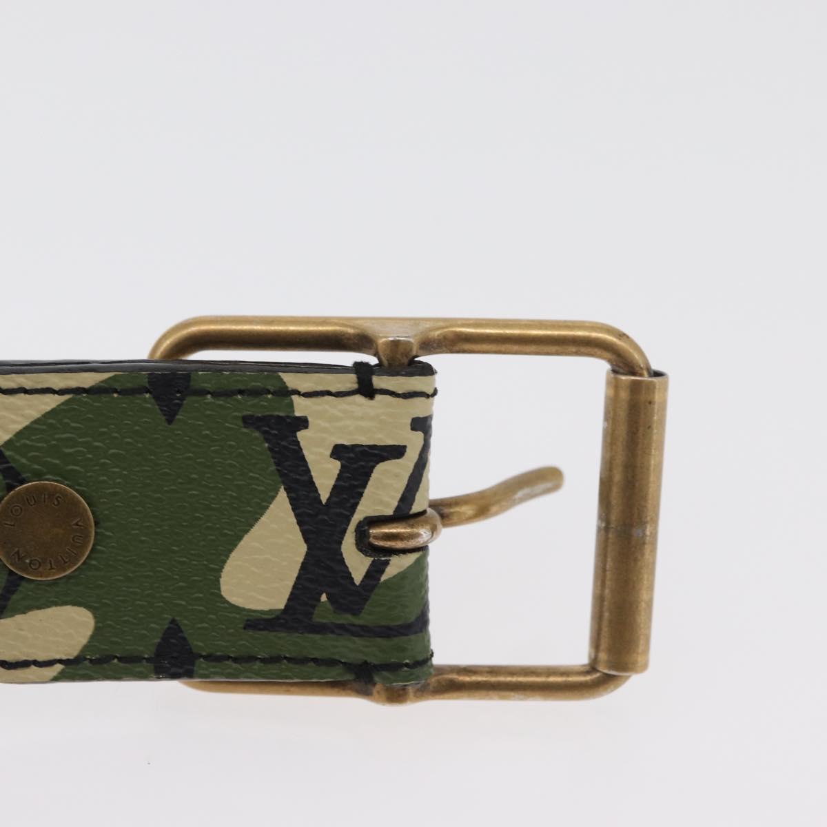 LOUIS VUITTON Monogram Camouflage Ceinture Belt 39.4"" Green LV Auth 182701SM