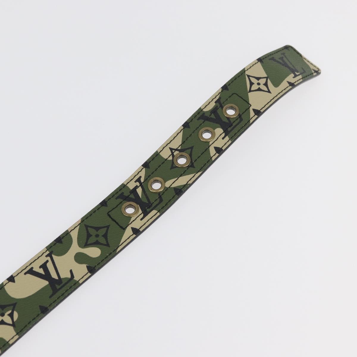 LOUIS VUITTON Monogram Camouflage Ceinture Belt 39.4"" Green LV Auth 182701SM