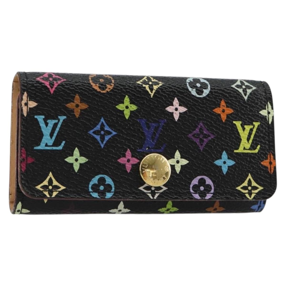LOUIS VUITTON Monogram Multicolor Multicles 4 Key Case Black M93732 Auth 182702