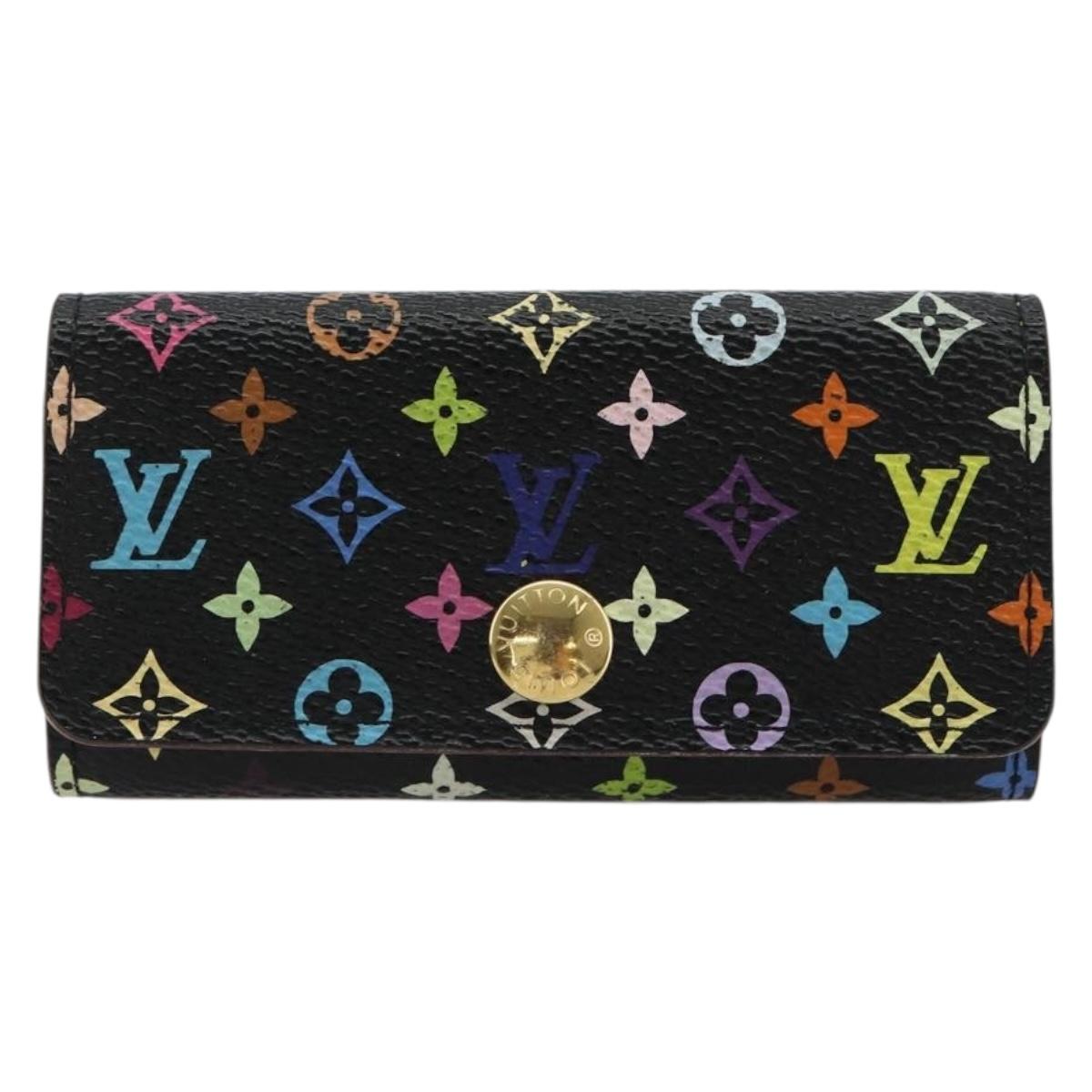 LOUIS VUITTON Monogram Multicolor Multicles 4 Key Case Black M93732 Auth 182702