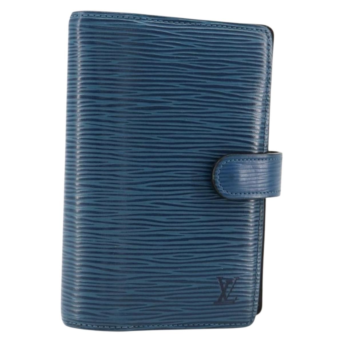 LOUIS VUITTON Epi Agenda PM Day Planner Cover Blue R20055 LV Auth 182707