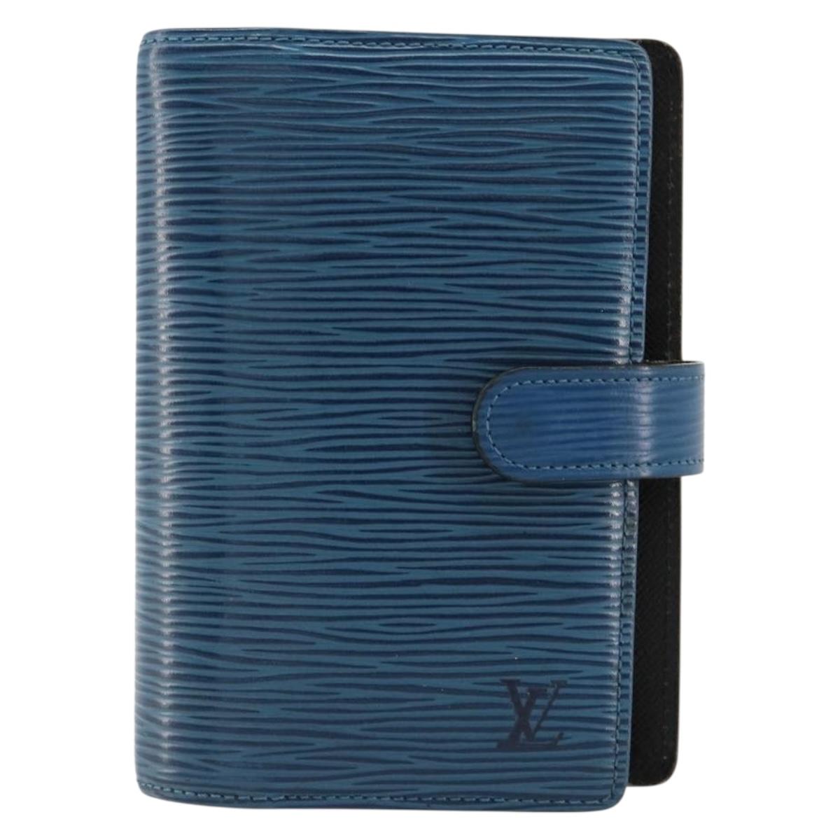 LOUIS VUITTON Epi Agenda PM Day Planner Cover Blue R20055 LV Auth 182707