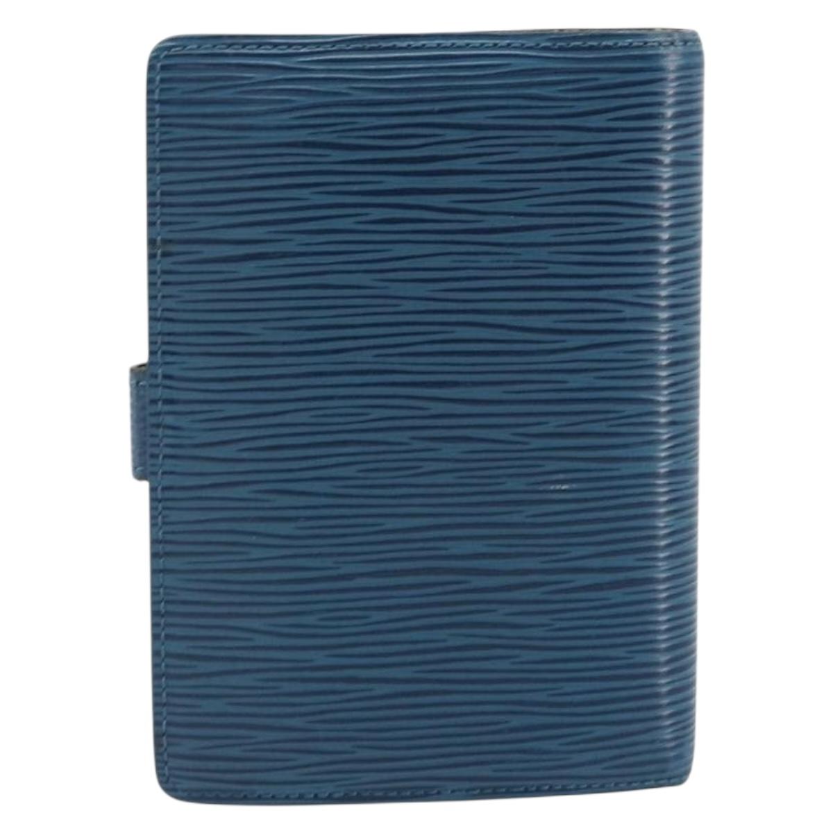 LOUIS VUITTON Epi Agenda PM Day Planner Cover Blue R20055 LV Auth 182707