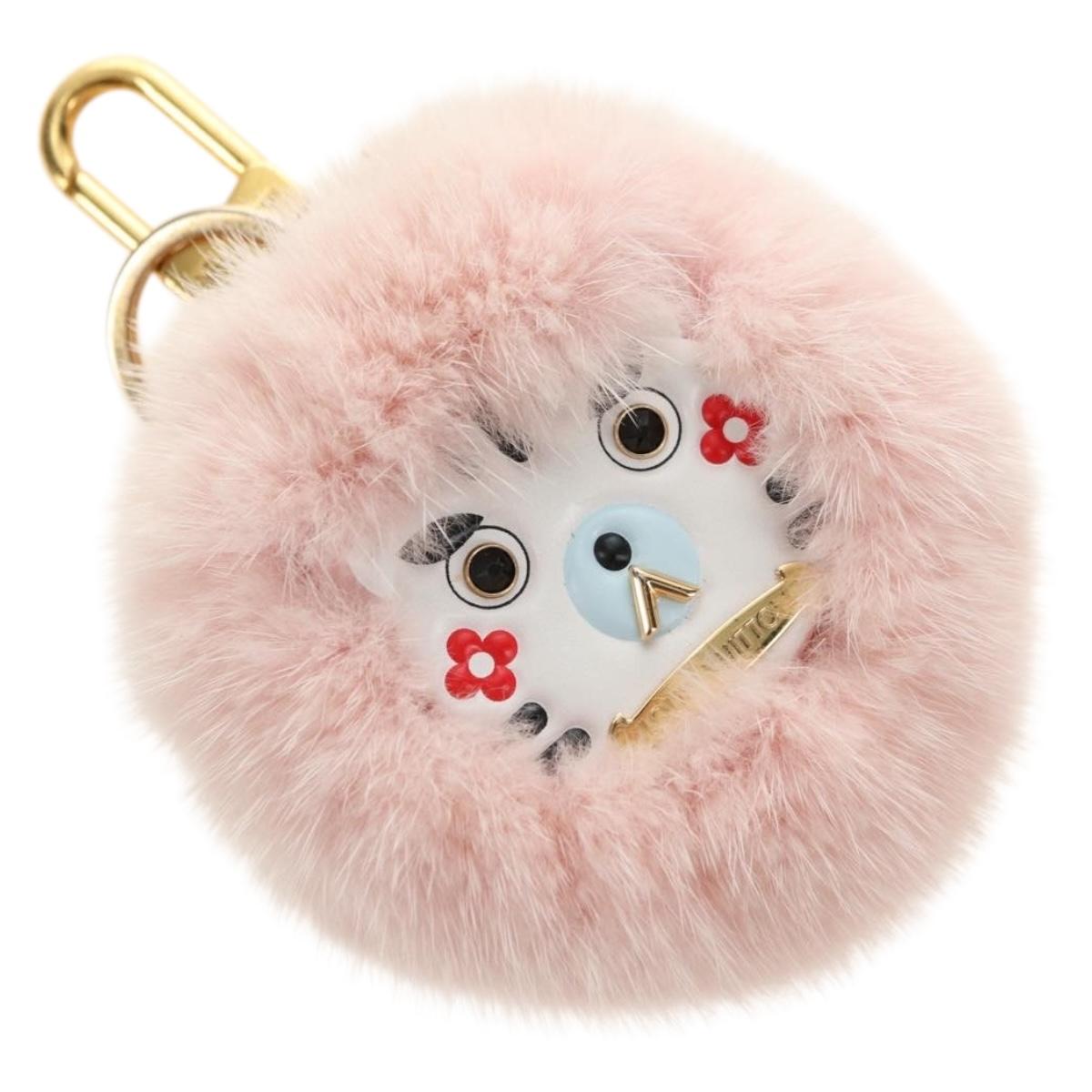 LOUIS VUITTON Bijoux Sack Wild Fur Charm Pink M68450 LV Auth 182710M