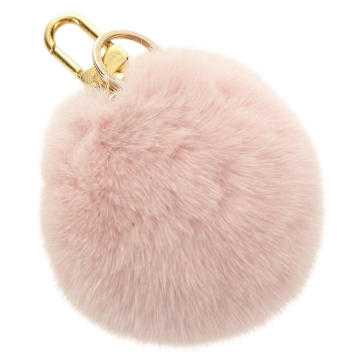 LOUIS VUITTON Bijoux Sack Wild Fur Charm Pink M68450 LV Auth 182710M