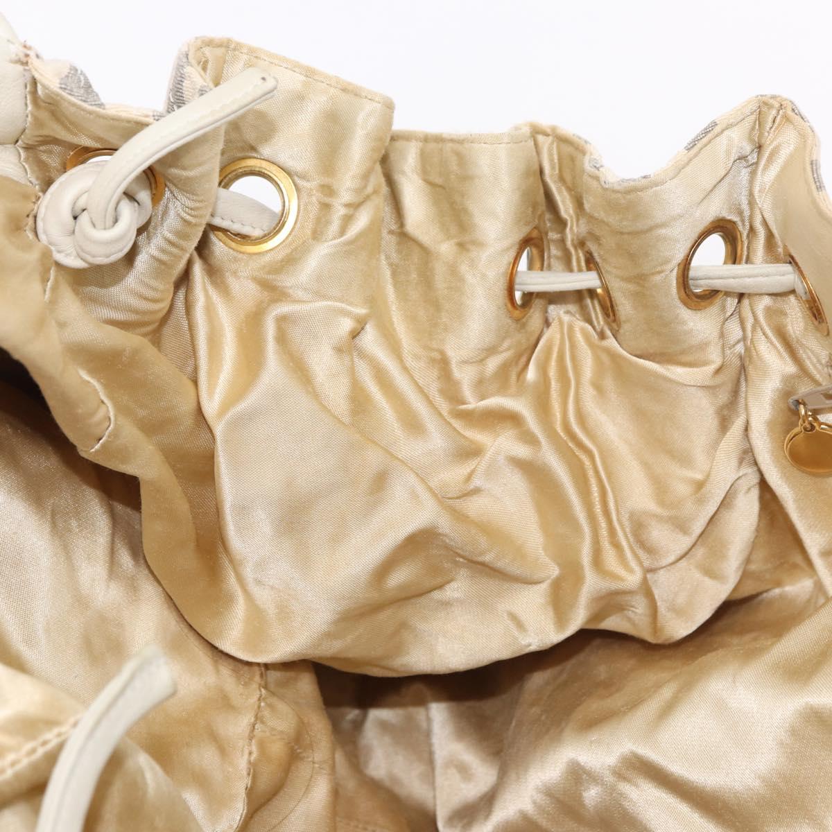 CHANEL Chain Matelasse Shoulder Bag Canvas Gray Gold CC Auth 182717