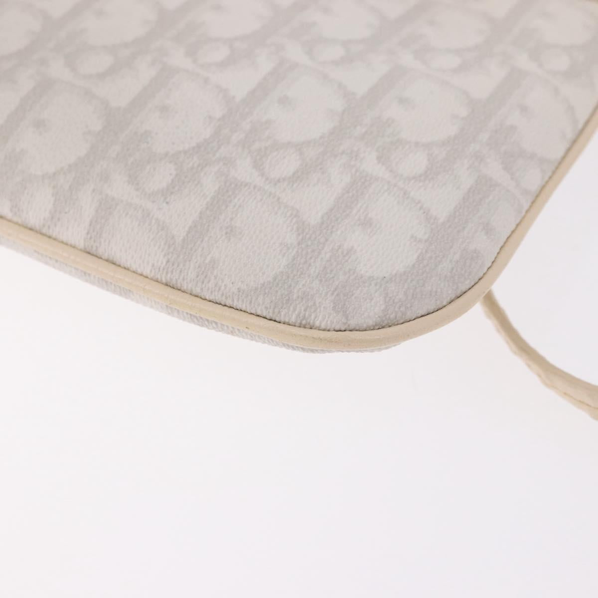 Christian Dior Romantic Pouch PVC White Silver Auth 182718A
