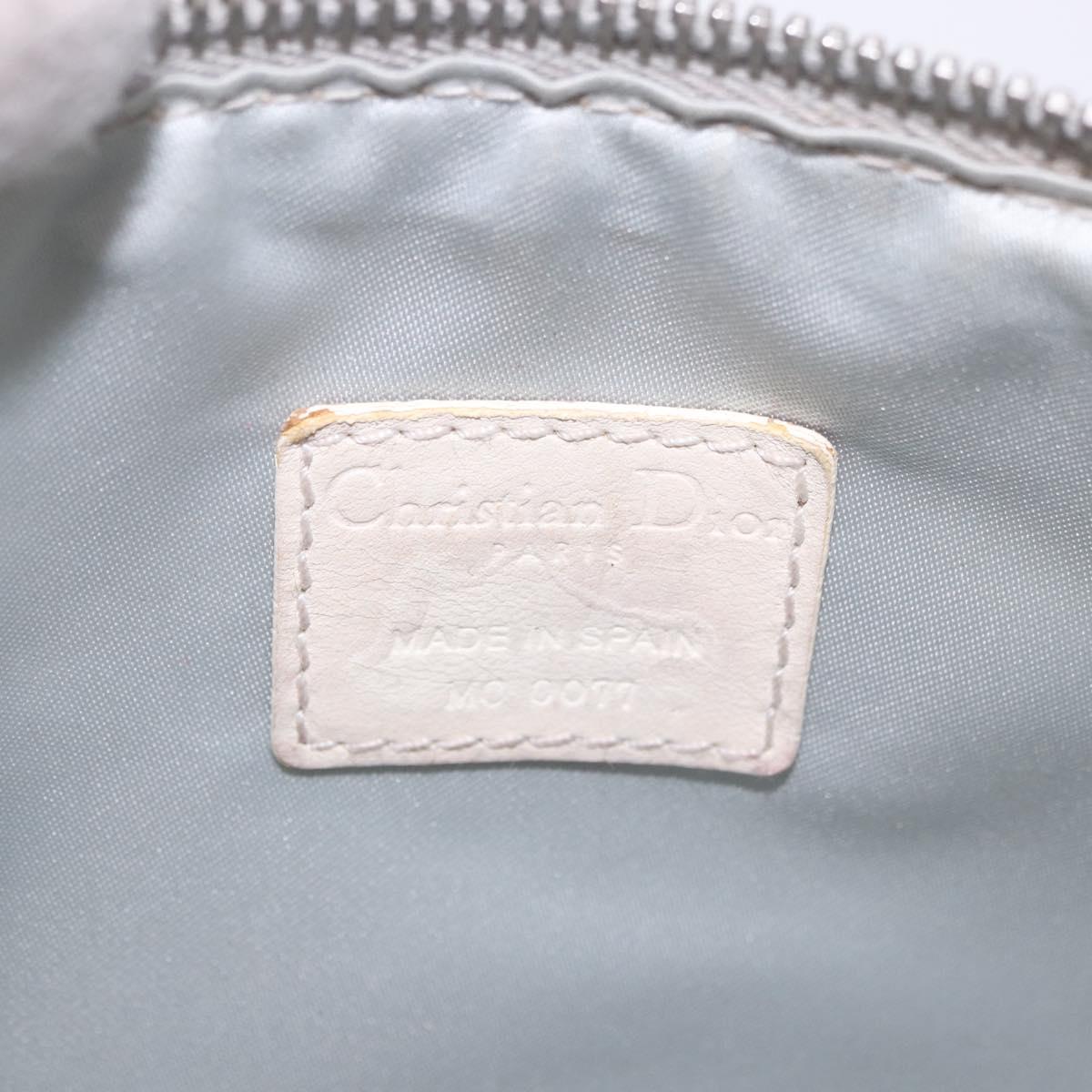 Christian Dior Romantic Pouch PVC White Silver Auth 182718A