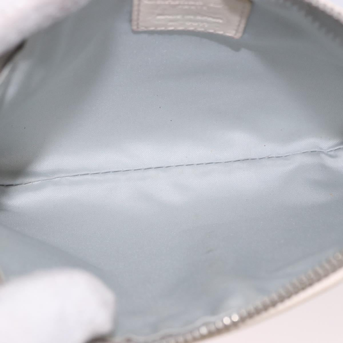 Christian Dior Romantic Pouch PVC White Silver Auth 182718A