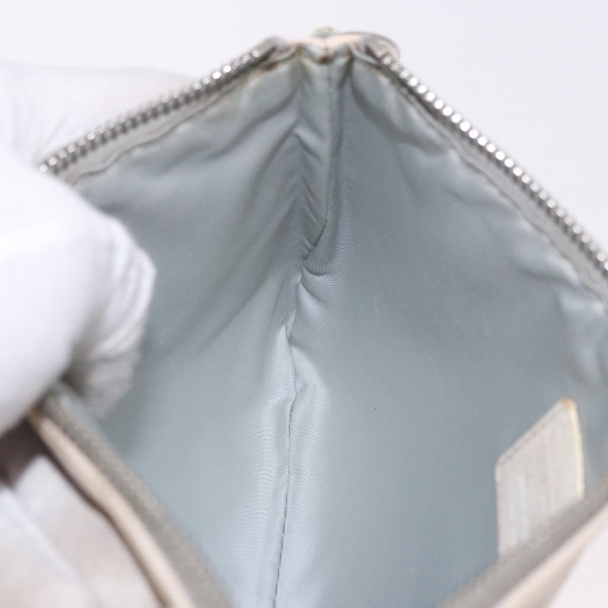 Christian Dior Romantic Pouch PVC White Silver Auth 182718A