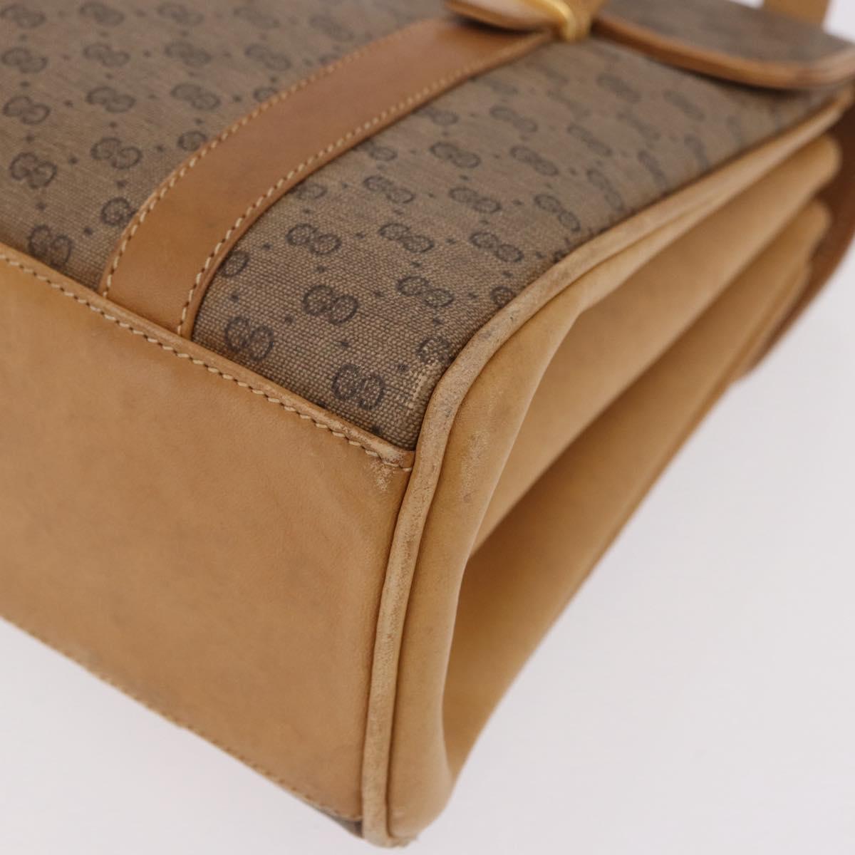 GUCCI Micro GG Supreme Hand Bag PVC Beige Gold 000 46 4857 Auth 182722