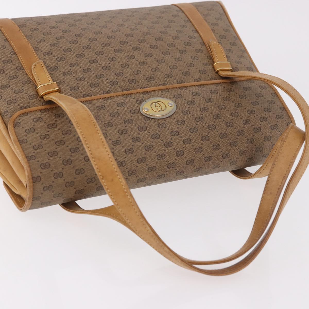 GUCCI Micro GG Supreme Hand Bag PVC Beige Gold 000 46 4857 Auth 182722